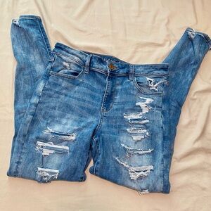 American Eagle High Waisted Distressed Jeans Size 10R